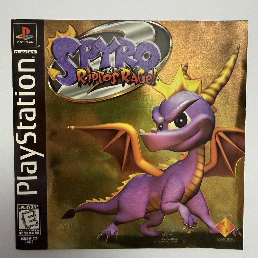 Spyro 2 Riptos Rage -‎ Sony PS1 - Complete CIB W/ Manual Gold Foil Holographic